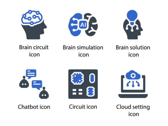 Artificial Intelligence Icon Set 2