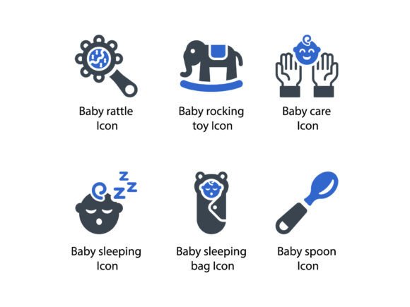 Childhood Baby Icon Set 4: Graphics & Icons for Warm, Trustworthy Branding