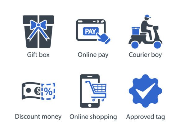 E Commerce Shopping Icon Set 1 – Embroidery Use Review