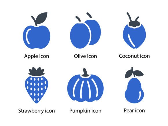 Fruits Icon Set 1 Graphics & Icons for Digital Sellers