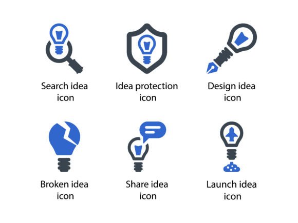 Idea Icon Set 4: Glyph Icons for Local Brand Graphics