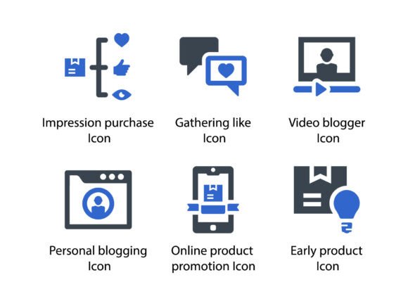 Influencers Marketing Icon Set 6: Icons & Graphics Review