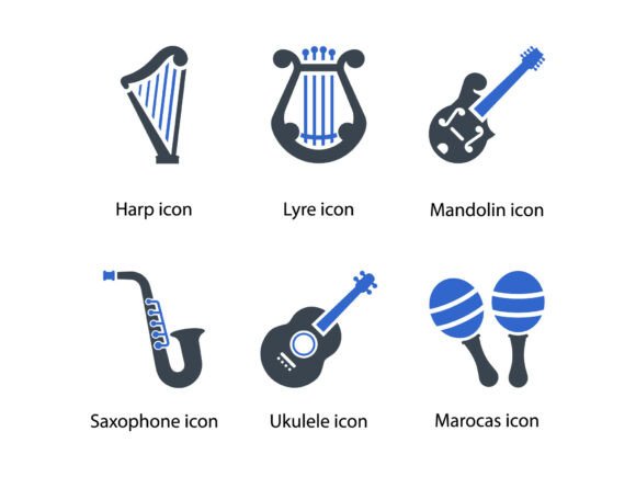 Musical Instrument Icon Set 3: Graphics & Icons for Real Publishing
