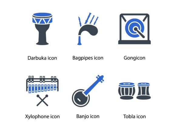 Musical Instrument Icon Set 4: Graphics & Icons for Makers