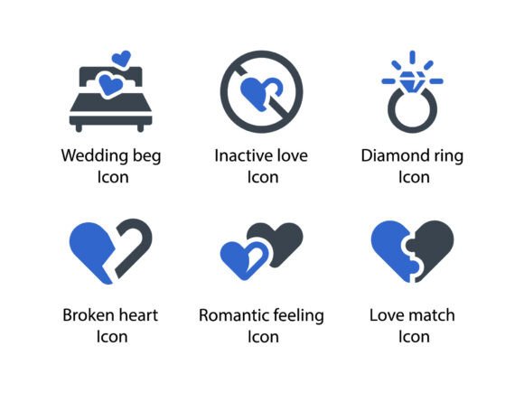 Romance and Love Icon Set 2: An Embroiderer’s View