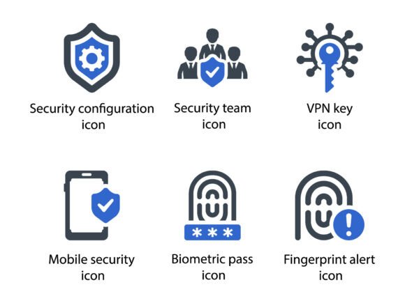 Stitching Security Icon Set 7 Into Real Handmade Goods